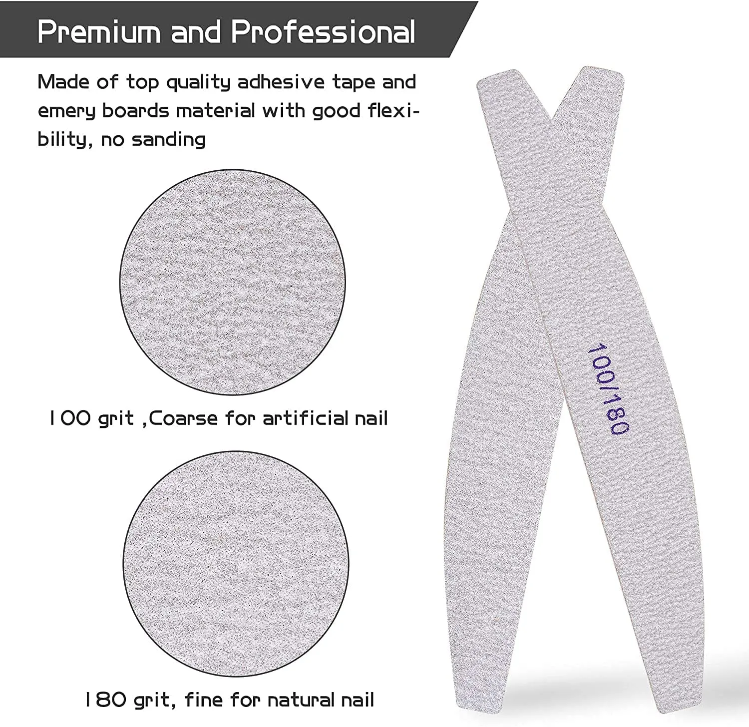 11pcs Double Sided Emery Board Stainless Steel Nail Files