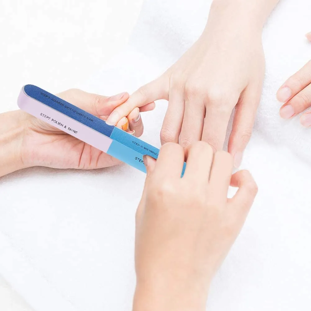 11pcs Double Sided Emery Board Stainless Steel Nail Files