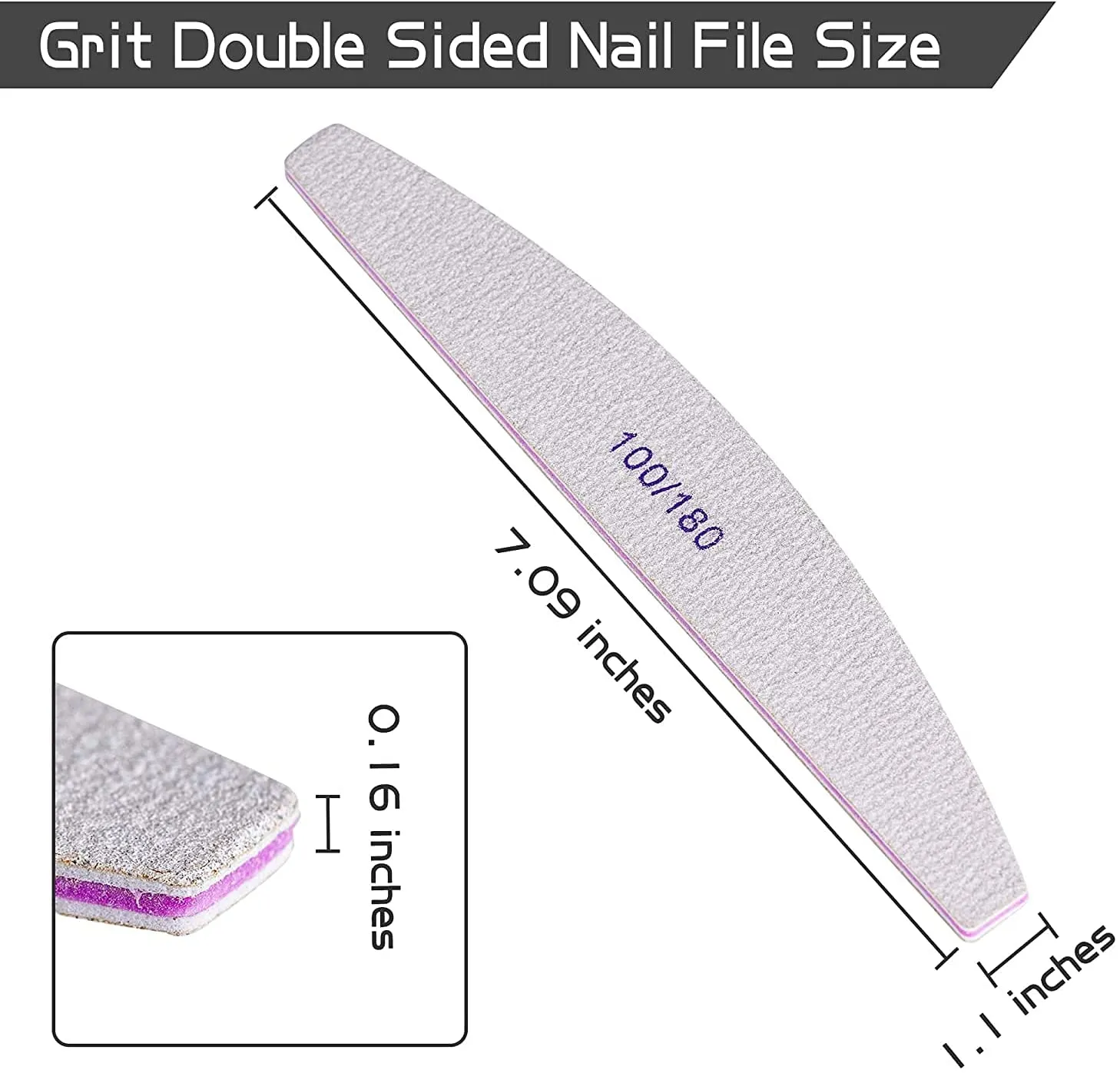 11pcs Double Sided Emery Board Stainless Steel Nail Files