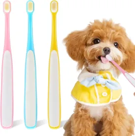 3 Pack Small Dog Toothbrush, Small Breed Cat Toothbrushes for Cat & Puppy, Utral Soft Bristles Deep Cleaning Mini Head Tooth Brush for Tiny Puppy Kitty