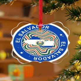 3" Acrylic Christmas Ornaments 2024 El Salvador Round Christmas Ornaments Bauble Christmas Tree Decorations Flag Sports Bar Party Events Keepsake Transparent Disc Stocking Name Tag