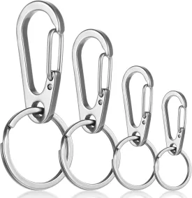 4 Pack Dog Tag Clips, Stainless Steel Heavy Duty Ring Pet Tag Key Ring Clips, Pet Tags Clip for Collars Keychain Clip for Pets Collars and Harnesses