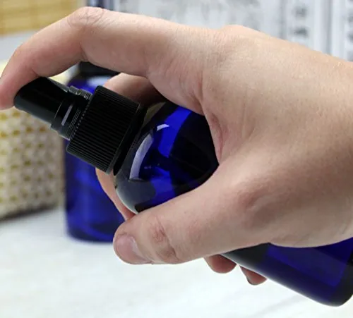 4oz Blue Plastic PET Fine Mist Spray Bottles (12-Pack w/Black Sprayers); Labels Included