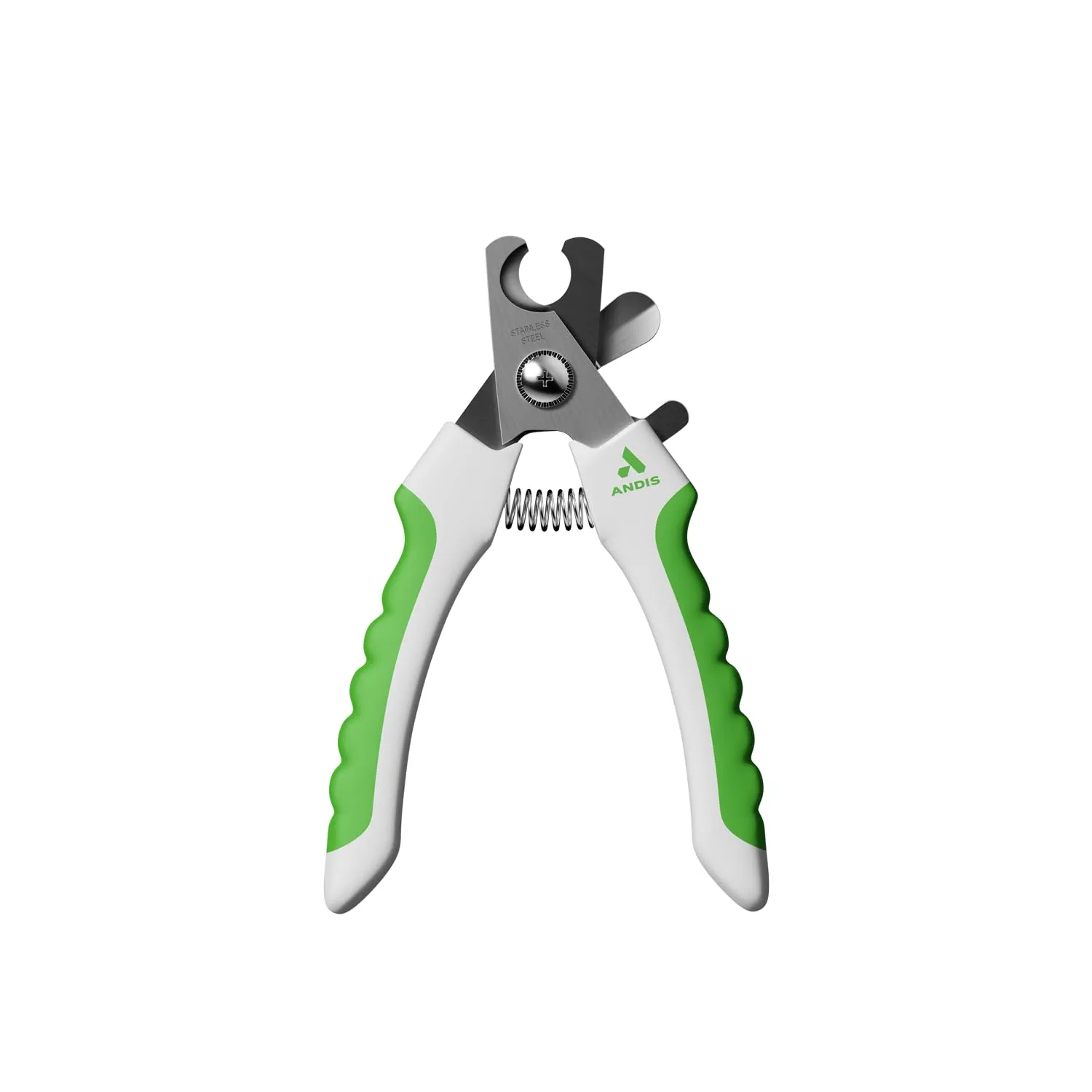 Andis 68575 Animal Nail Cutter for Small Breeds - Stainless Steel Blades with Sharp Efficiency - Designed for Repeated Use & Recommended by Pet Trainers  Medium Size & White/Green
