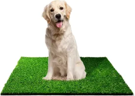 Artificial Grass Pad for Dogs Fake Grass Turf Pee Pad for Puppies Potty Training with Drainage Hole, Indoor and Outdoor, Easy to Clean, 39.4 x 31.5 Inches