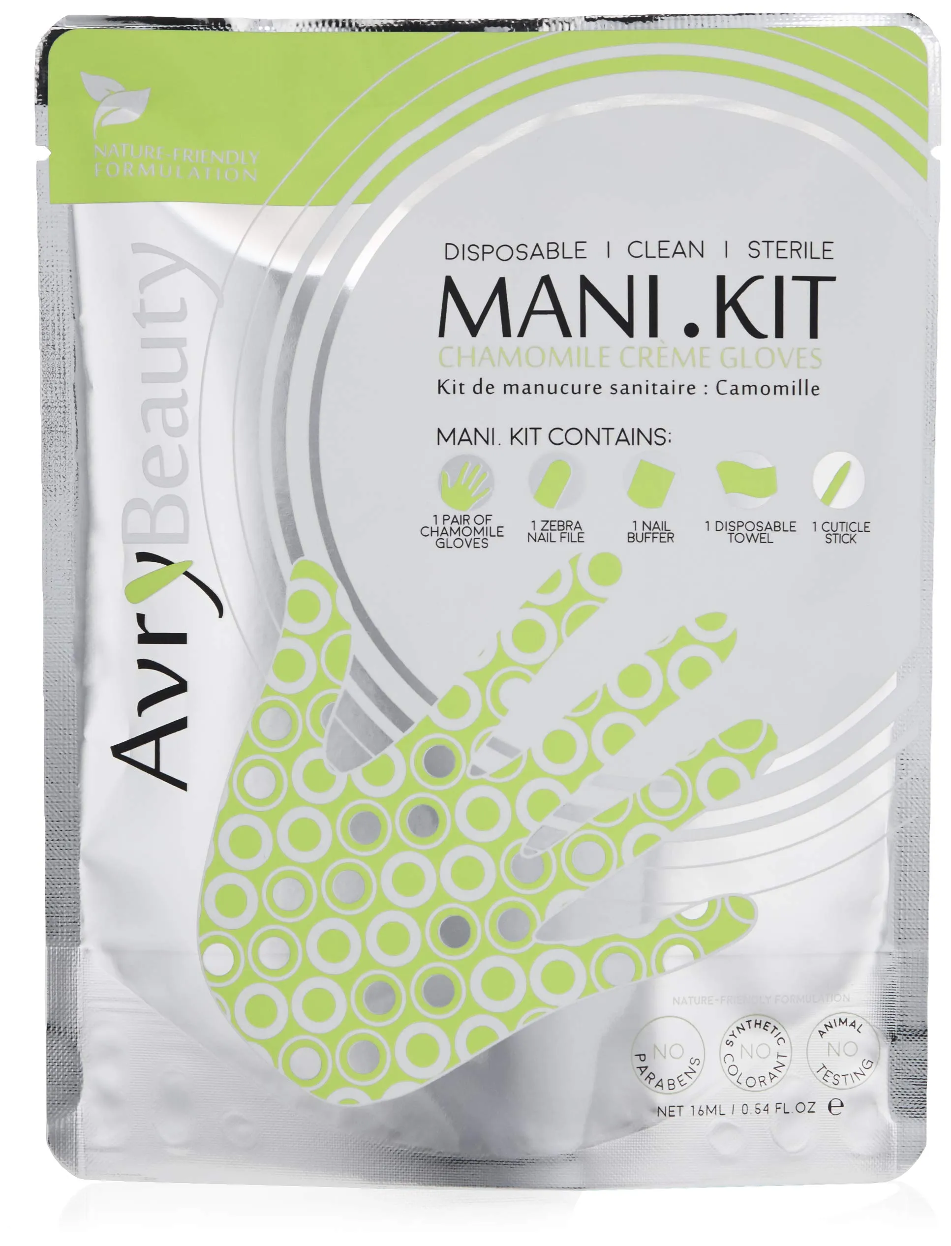 AvryBeauty All-In-One Mani Kit with Chamomile Gloves, 1 ct.