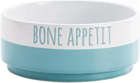 Bico Minimalistic Bone Appetit Ceramic 76oz Pet Bowl, for Large Size Dog, Puppy, Cat, Kitten, Durable and Dishwasher Safe Stoneware