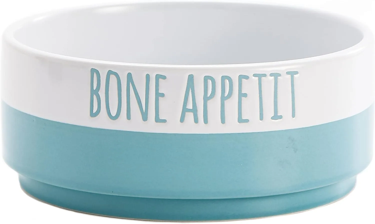 Bico Minimalistic Bone Appetit Ceramic 76oz Pet Bowl, for Large Size Dog, Puppy, Cat, Kitten, Durable and Dishwasher Safe Stoneware