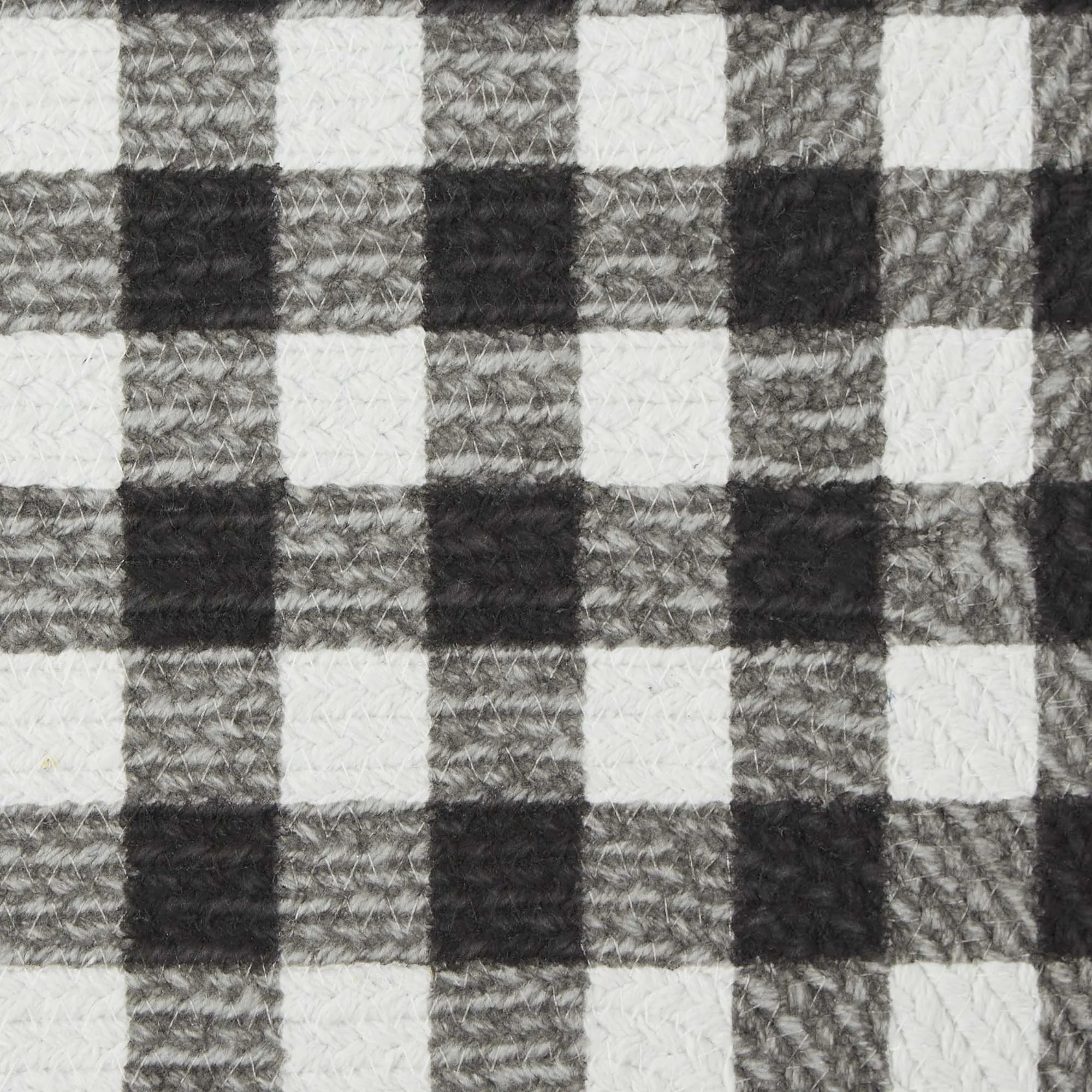 Black & White Buffalo Check Bone Shaped Pet Mat 16x24