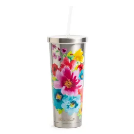 Breezy Floral 24-Ounce Double Wall Vacuum Insulated Stainless Steel Tumbler