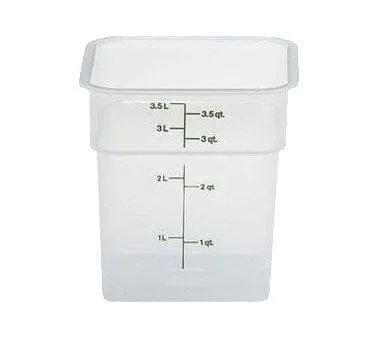 Cambro 4SFSPP190 Translucent CamSquare 4 Qt Polypropylene Square Food Storage Container | Denson CFE