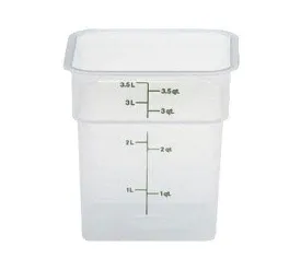 Cambro 4SFSPP190 Translucent CamSquare 4 Qt Polypropylene Square Food Storage Container | Denson CFE