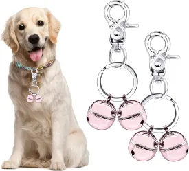 Cat & Dog Collar Bell, Pack of 2, Extra Loud Dog Bell for Pet Tracking & Saving Wildlife, Birds, Durable Iron Split Ring & Lobster Bell Clip