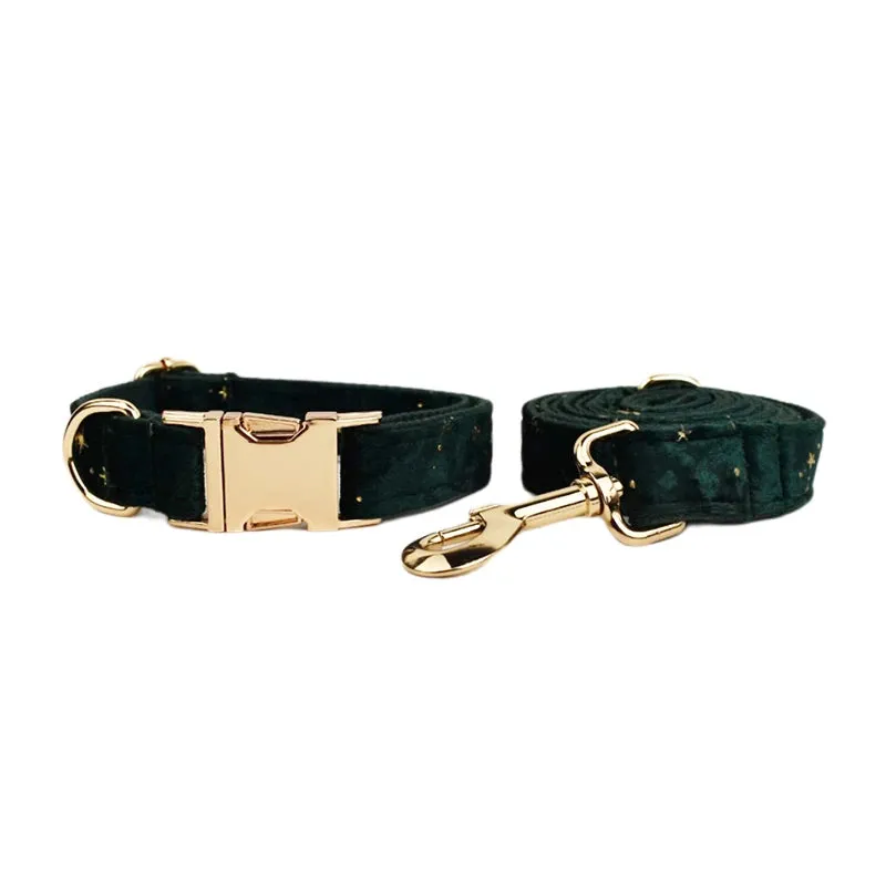 Celestial Elegance: Personalized Set; Bow, Collar, Harness, Leash