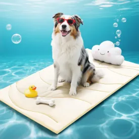 Dog Cooling Mat, 36" x 23" Reversible Self-Cooling Mat for Medium Dogs, Arc-Chill Cool Pad for Dogs and Cats Washable Summer (Beige, Large(48" x 28"))