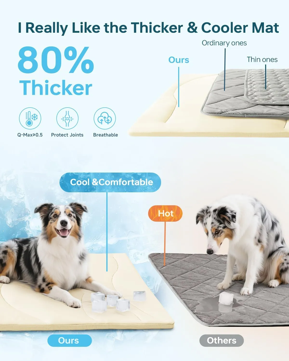 Dog Cooling Mat, 36" x 23" Reversible Self-Cooling Mat for Medium Dogs, Arc-Chill Cool Pad for Dogs and Cats Washable Summer (Beige, Large(48" x 28"))