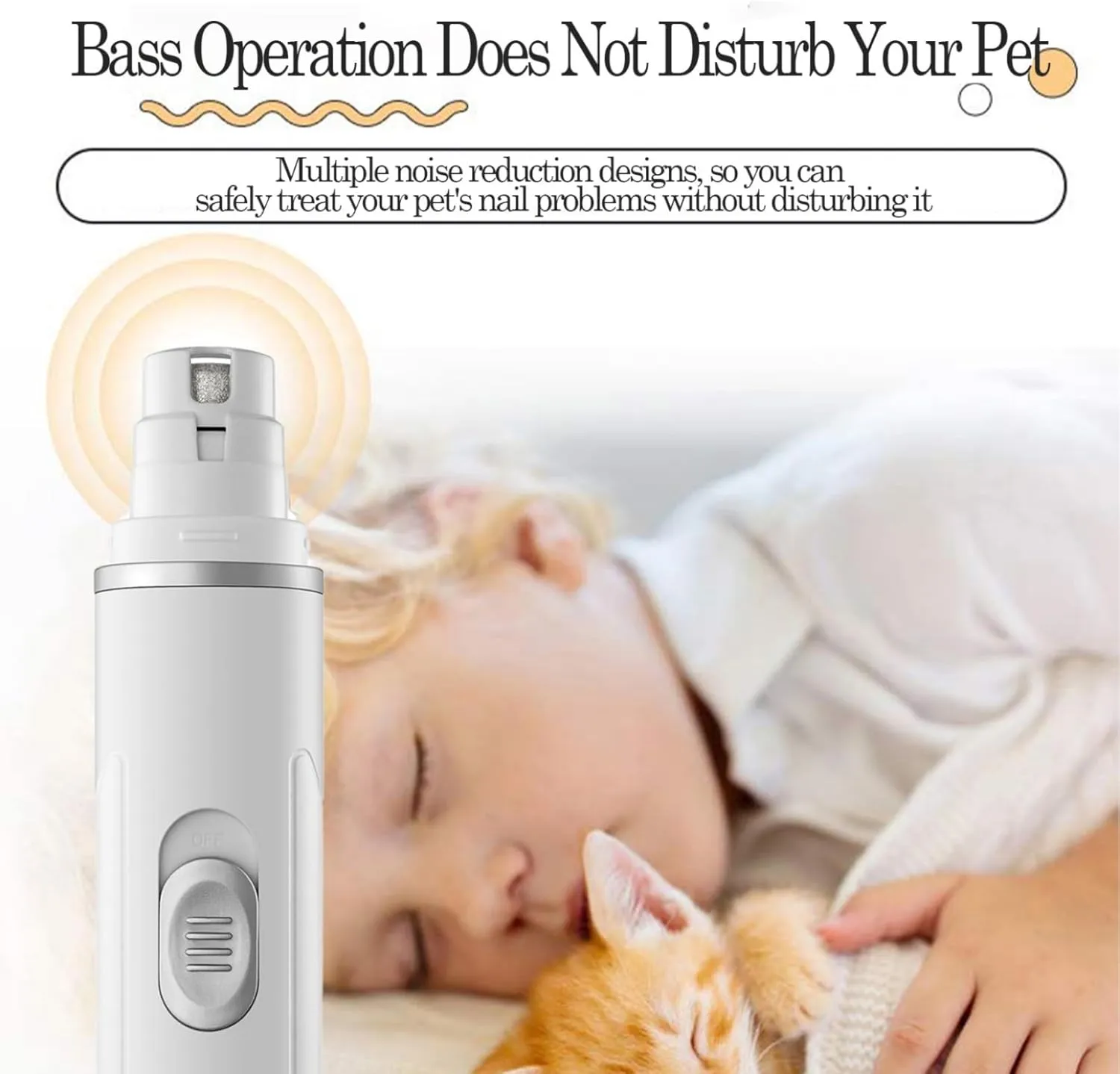 Dog Nail Grinder Quiet - Professional 2-Speed Electric Pet Nail Trimmer with Guard, Rechargeable Painless Claw Grinder Cat Claw Trimmer Paw Filer Trimming Tool (Navy Blue,5.71 * 1.57in)