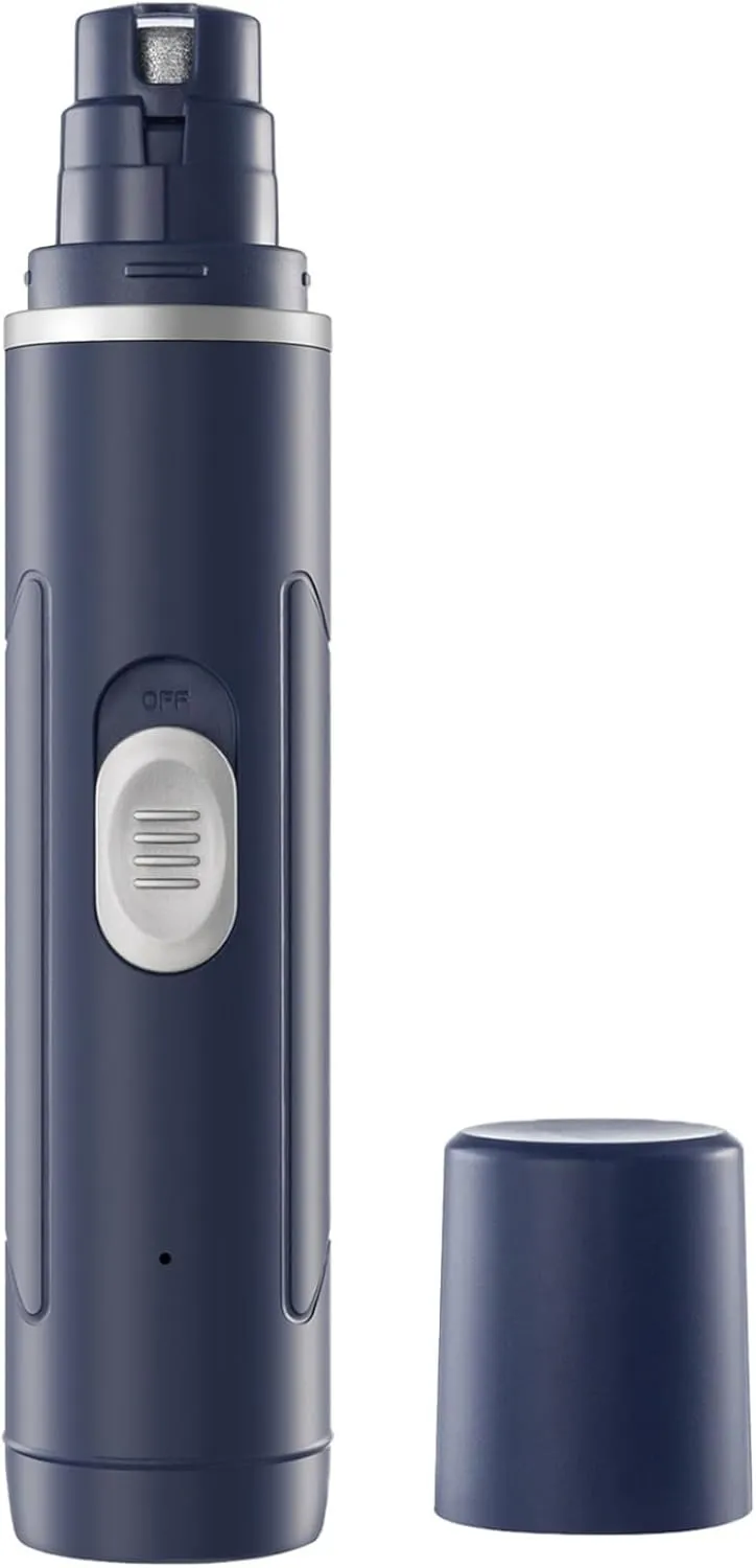 Dog Nail Grinder Quiet - Professional 2-Speed Electric Pet Nail Trimmer with Guard, Rechargeable Painless Claw Grinder Cat Claw Trimmer Paw Filer Trimming Tool (Navy Blue,5.71 * 1.57in)