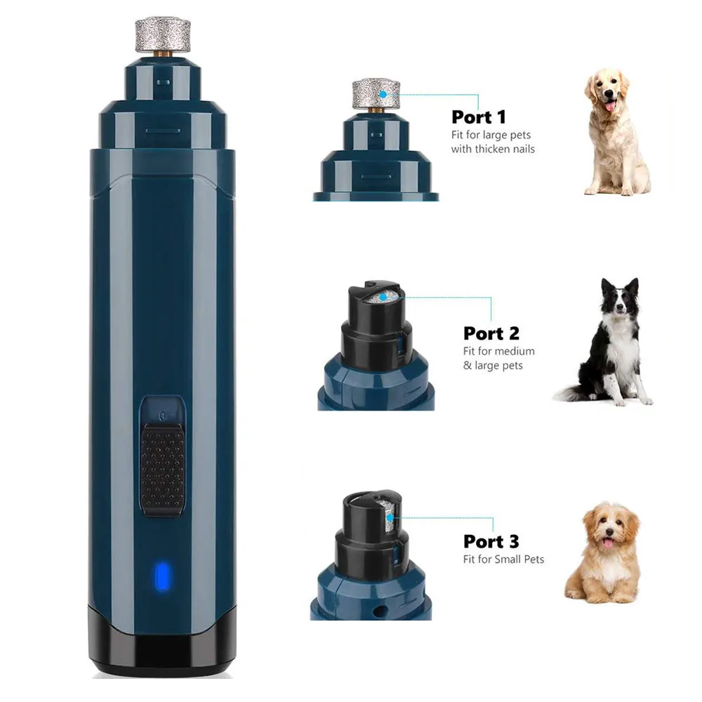 Dogs Nail Grinder,Low Noise,Quiet & Safe,Electric Rechargeable Pet Nail Trimmer Clipper for Dogs Cats,Powerful Paws Grooming Trimming Shaping Smoothing Tool