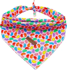 Elegant Little Tail Colorful Candy 1PC Washable Dog Bandana, Unisex Large Dog Scarf, Cotton, Seasonal Pattern, Durable, Tie Closure, 30" Neck, 21" Chest