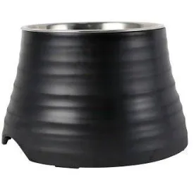 Elevated Ripple Dog Bowl - Black
