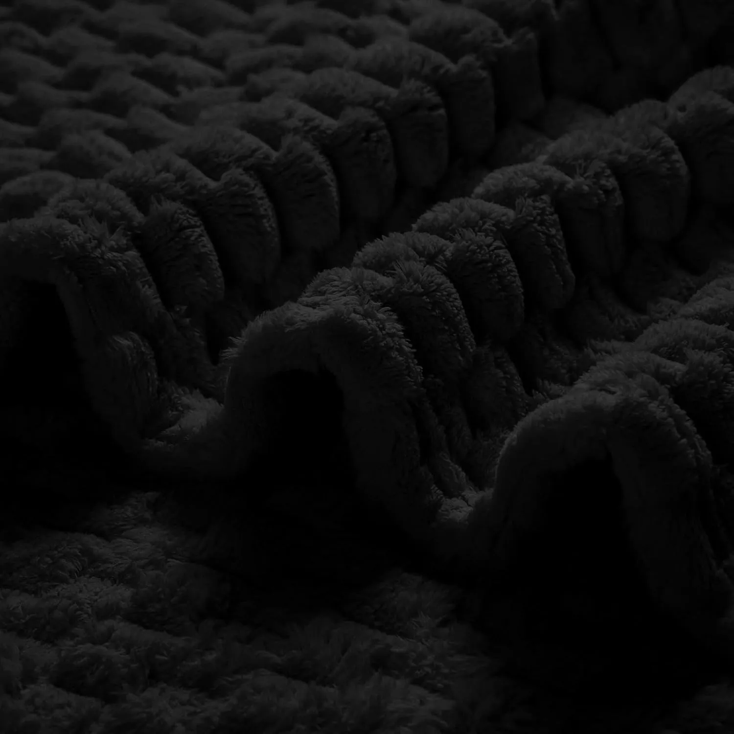 Excervent Flannel Fleece Throw Blanket (50x70 inches), Hexagon Jacquard Decorative Fuzzy Blankets for Household, Camping, and Travel, Super Soft Cozy, Suitable for All Seasons, Black