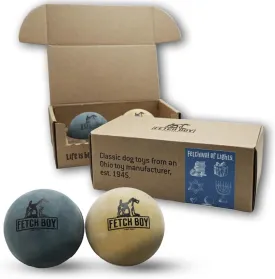 Fetch Boy Solid Sponge Rubber Dog Ball, Hanukkah Dog Toy, Made in USA, 2.5 inches, Fetching Breeds, Chanukah Dog Gift, 2 Pack
