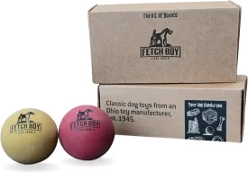 Fetch Boy The O.G. of Bounce Solid Sponge Rubber Dog Ball, Made in USA, 2.5 inches, Medium Breeds That Fetch, 2 Pack Gift Box