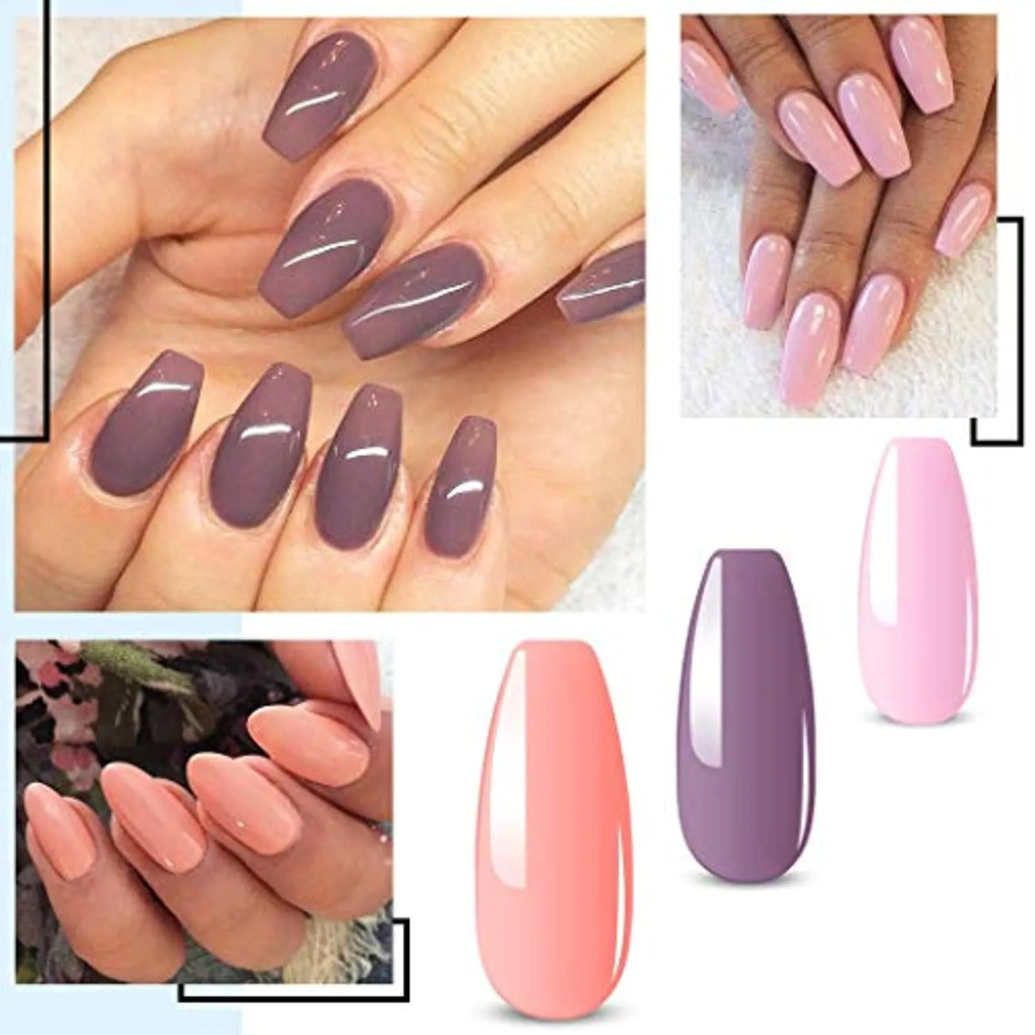 Gel Nail Polish Kit, 6 Colors Gel Nail Polish Starter Set with 36W LED Nail Dryer Lamp and Base Top Coat Home DIY Beginner Kit (Colourful)