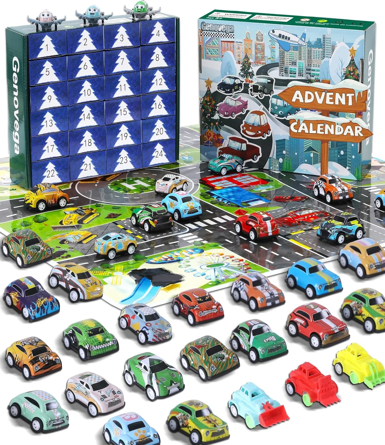 Gifts Cars 24 Toys Boys Car Ideas Collection Children Map Holiday Toy Gift Stocking 5-7 8-12 8-10 Presents Vehicle Hot Wheels Stuffers Stuff Craft Birthday Present Kids Advent Calendar Countdown Days