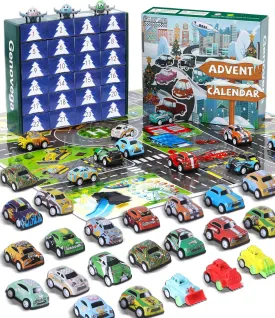 Gifts Cars 24 Toys Boys Car Ideas Collection Children Map Holiday Toy Gift Stocking 5-7 8-12 8-10 Presents Vehicle Hot Wheels Stuffers Stuff Craft Birthday Present Kids Advent Calendar Countdown Days