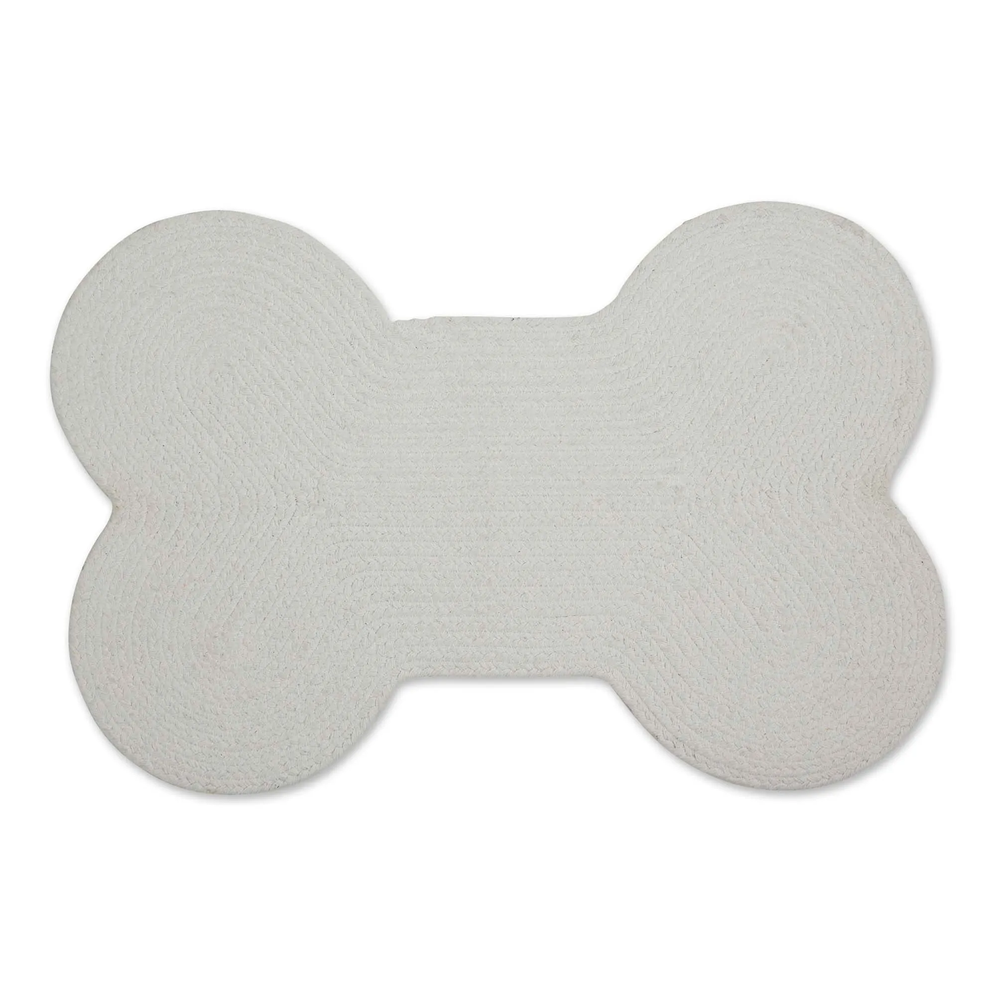 Gray Eat Play Love Bone Shaped Pet Mat 16X24