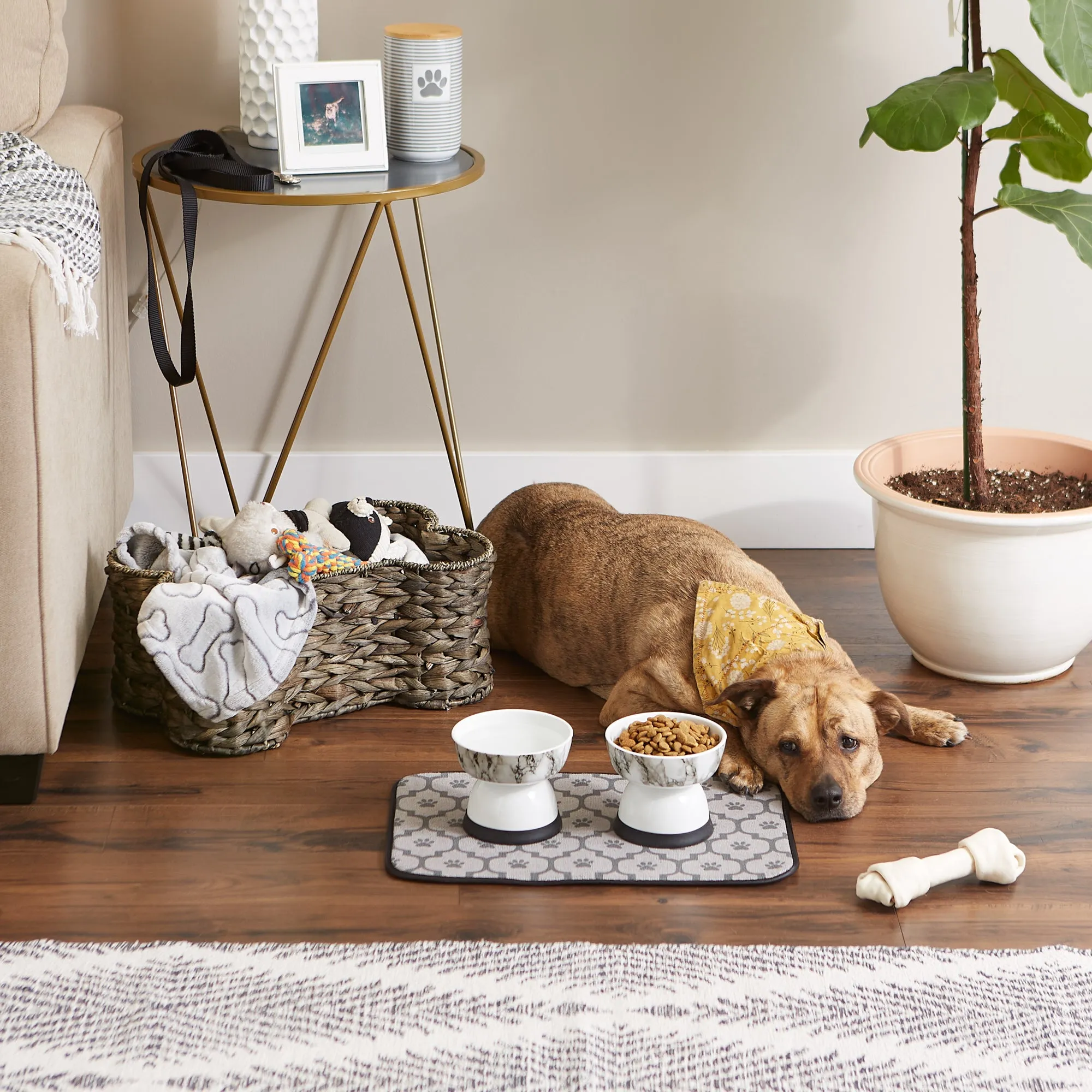 Gray Lattice Paw Pet Mat