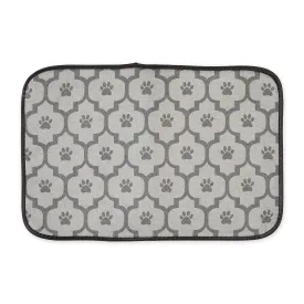 Gray Lattice Paw Pet Mat