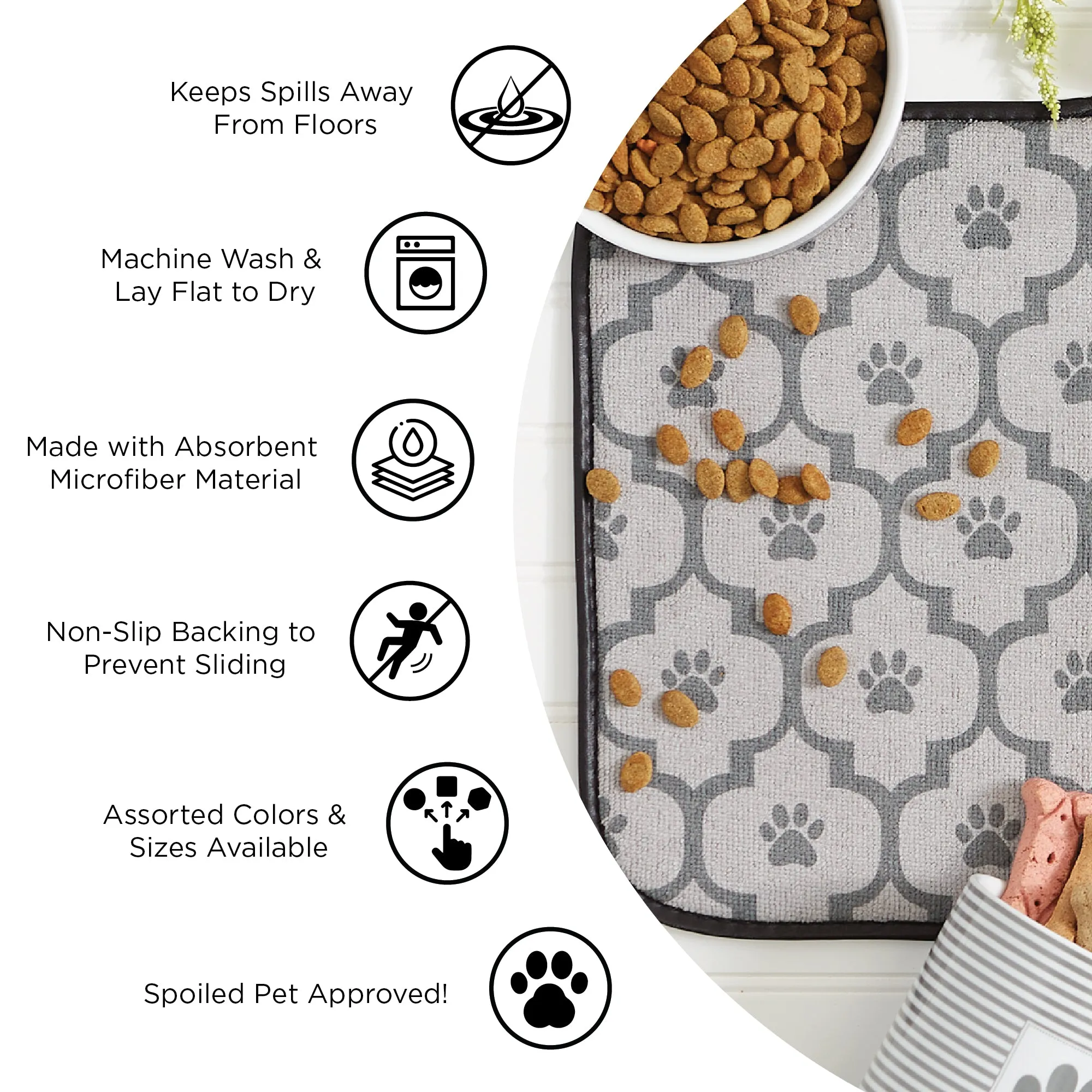 Gray Lattice Paw Pet Mat