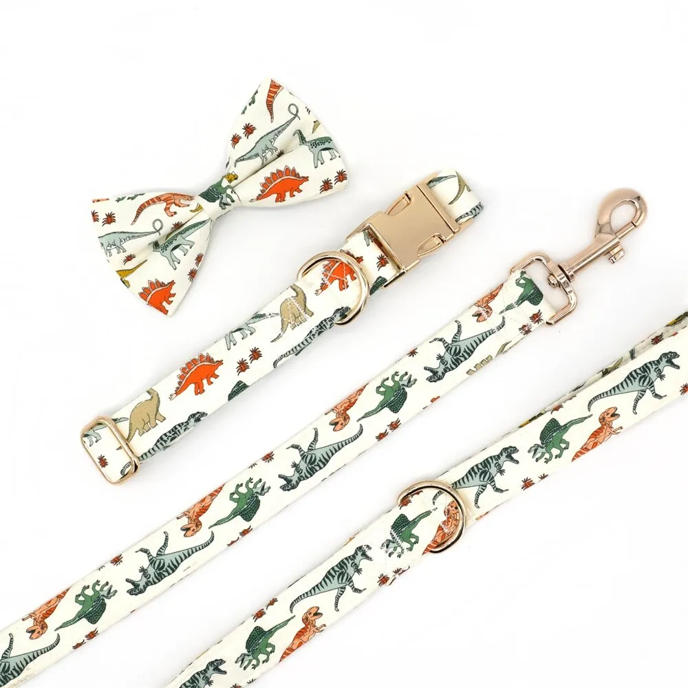Jurassic World Personalized Bow Collars And Leash Sets