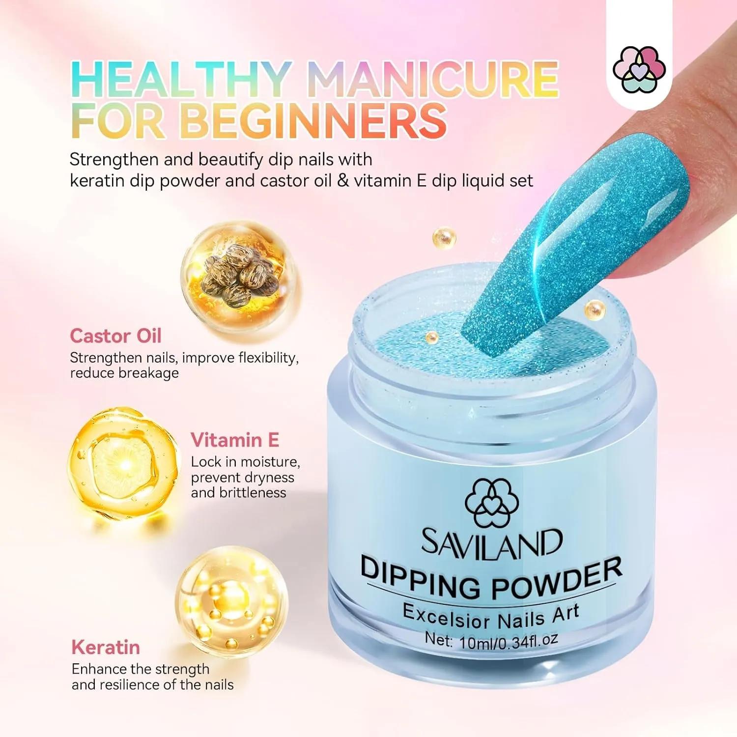 Keratin Infused 20-Color Dip Powder Nail Kit with 4-Piece Liquid Set for Home Manicure & Nail Art