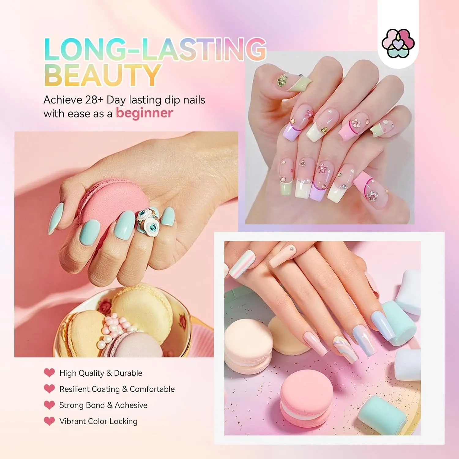Keratin Infused 20-Color Dip Powder Nail Kit with 4-Piece Liquid Set for Home Manicure & Nail Art