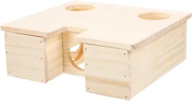 KESYOO Hamster Wood Hideout Cabin Multi Chamber Pet House for Hamsters Chinchillas Animals Wood Design for Playing Sleeping Training