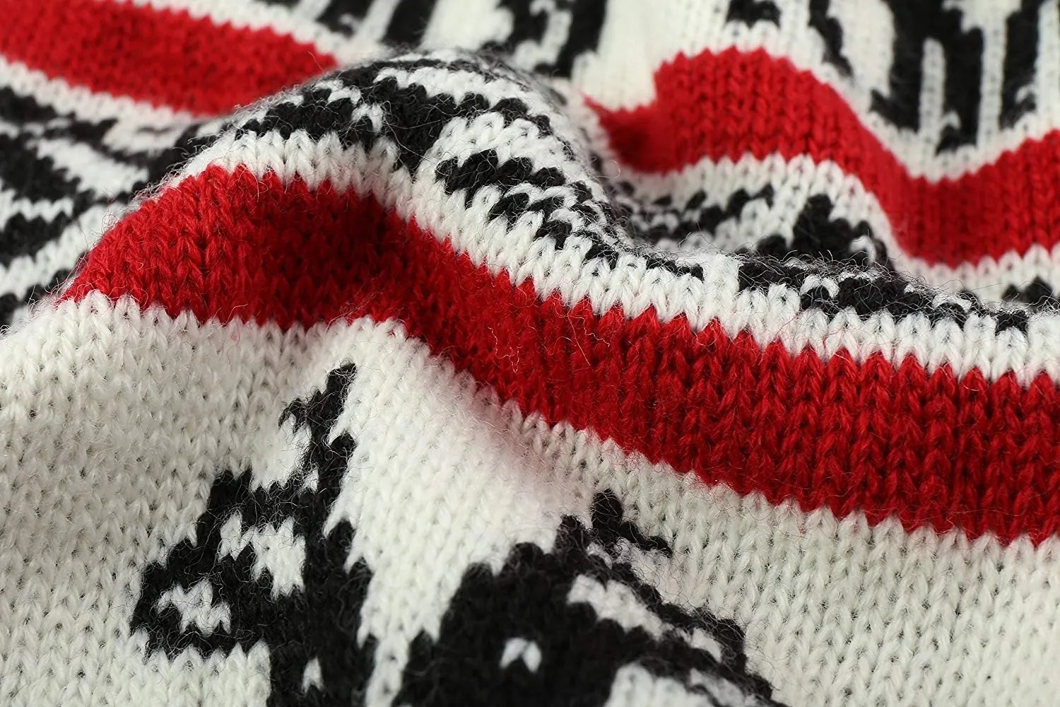 Lanyarco Ugly Vintage Dog Christmas Sweater, Knit Xmas Reindeer Holiday Festive Christmas Dog Sweaters for Small Dogs, Medium M 14"