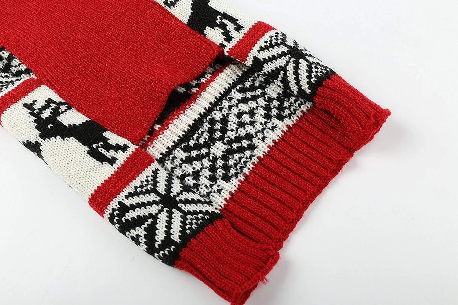 Lanyarco Ugly Vintage Dog Christmas Sweater, Knit Xmas Reindeer Holiday Festive Christmas Dog Sweaters for Small Dogs, Medium M 14"