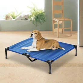 Large Dogs Portable Elevated Fabric Bed for Camping Outdoors Blue