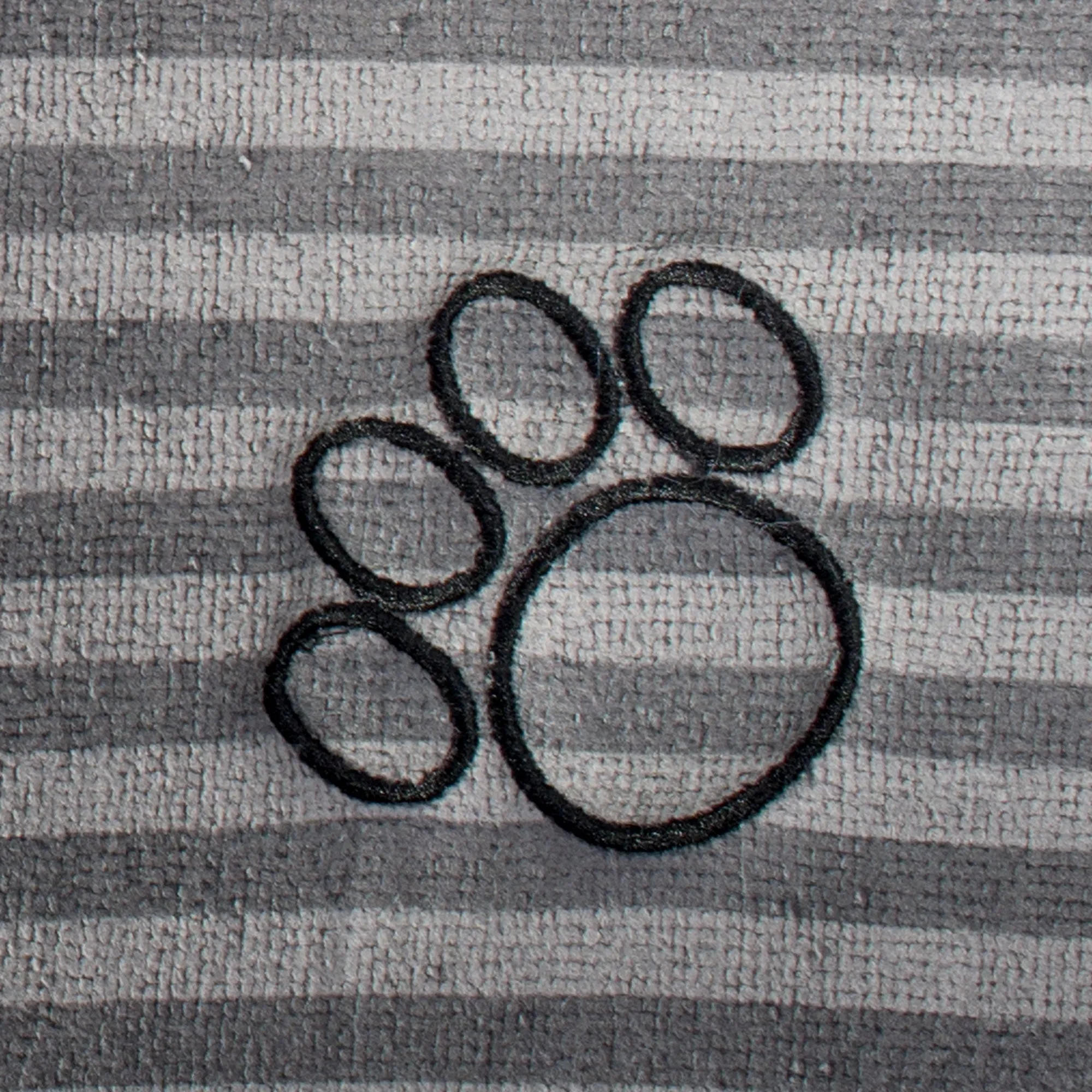 Large Gray Stripe Embroidered Paw Pet Mat