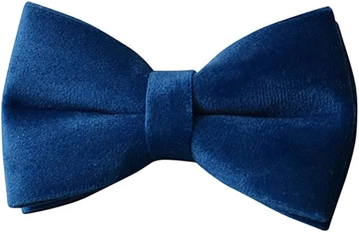 Love Dream Bowtie Dog Collar, Velvet Dog Collars with Detachable Bowtie Metal Buckle, Soft Comfortable Adjustable Bow Tie Collars for Small Medium Large Dogs (Large, Blue)