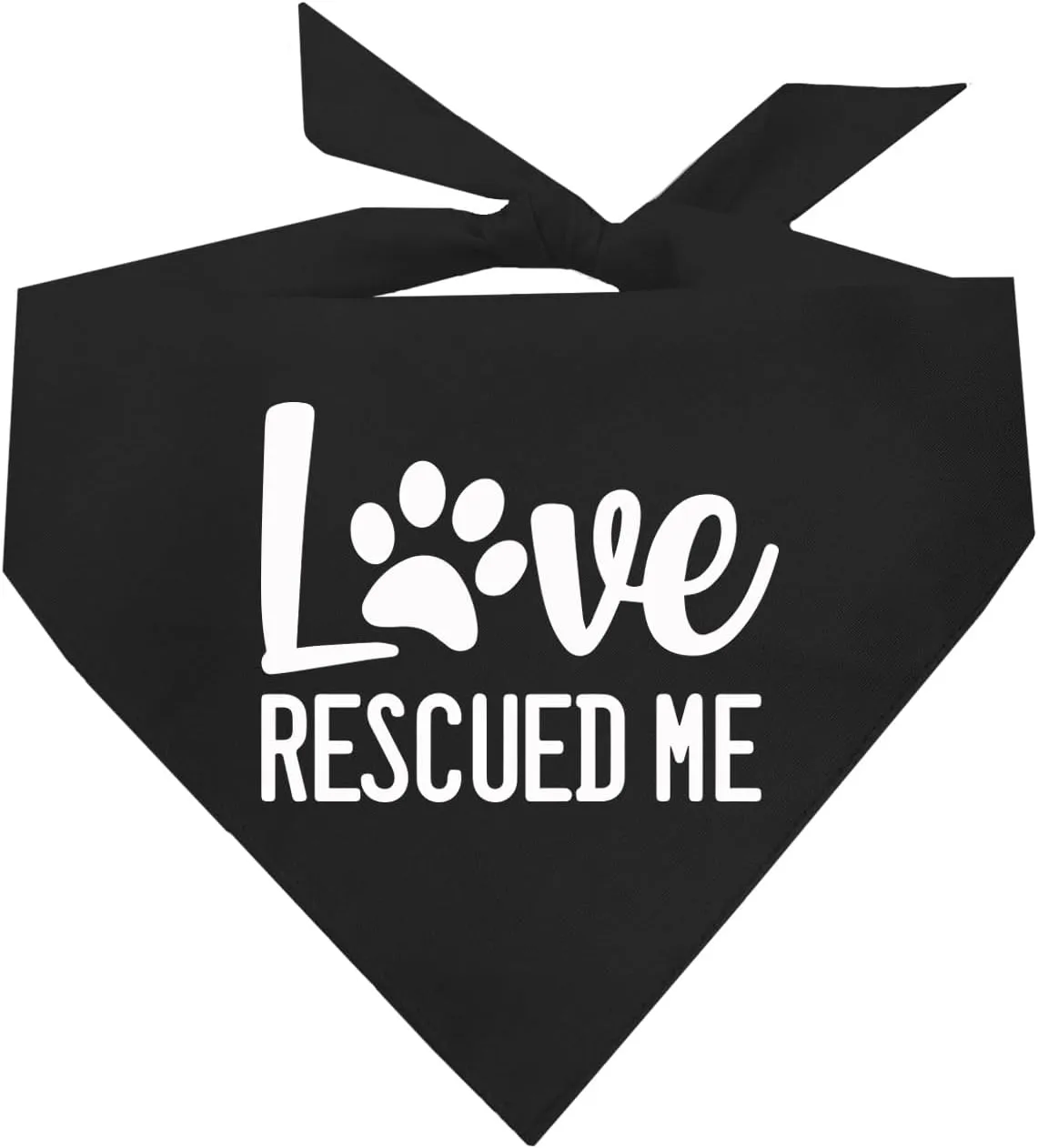 Love Rescued Me Dog Bandana | 100% Cotton Adjustable Triangle | Adoption Event Prop Photoshoot | Rescue | Puppy | New Dog |Black, One Size (164)