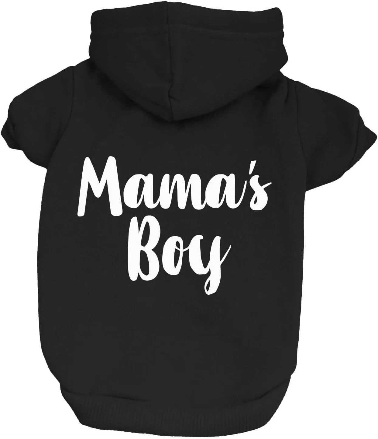 Mama's Boy Dog Hoodie | Fleece Lined |Leash Hole for Mom | Valentine's Day | Prop Photoshoot|Black, Small (6)