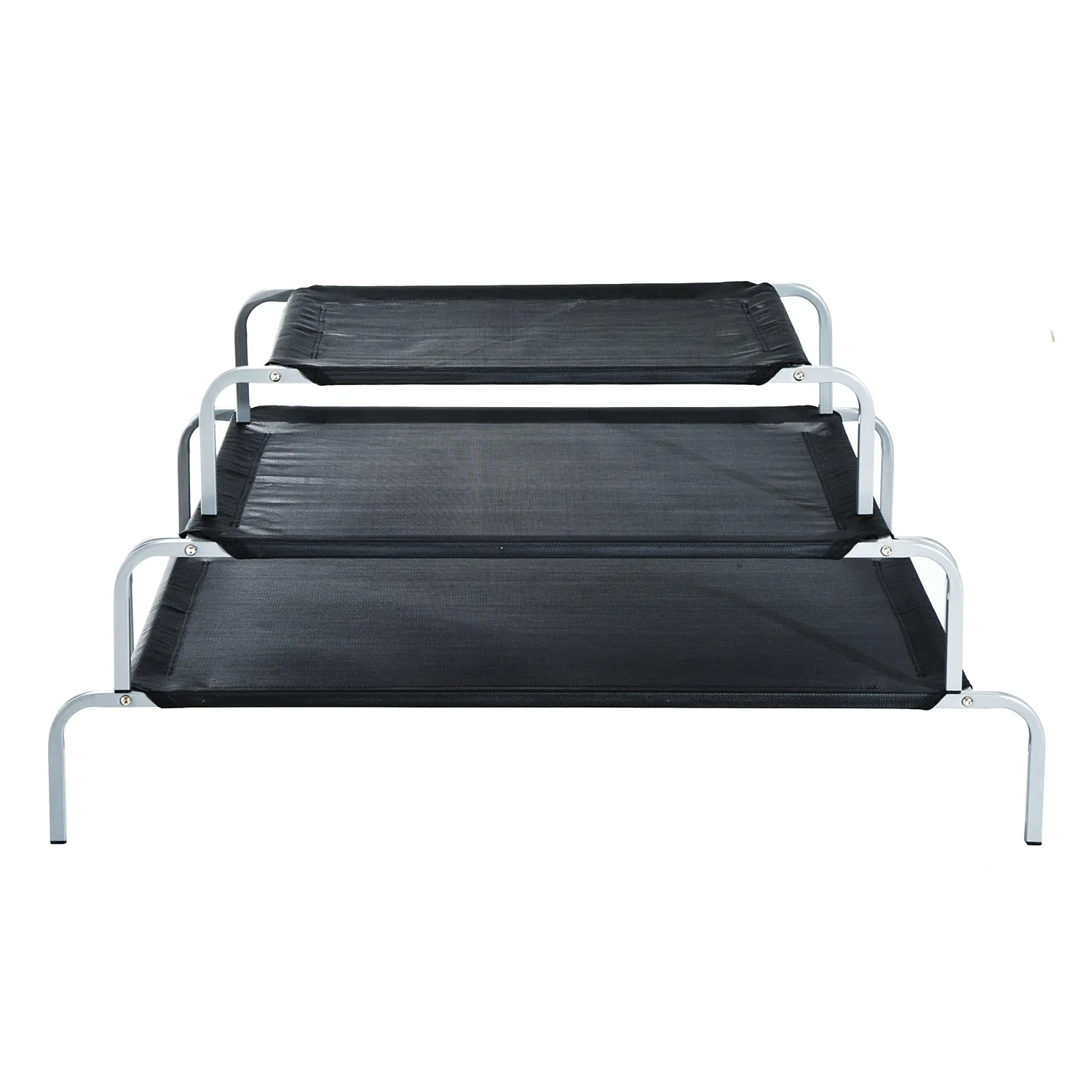 Medium Dogs Portable Elevated Fabric Bed for Camping Outdoors Black