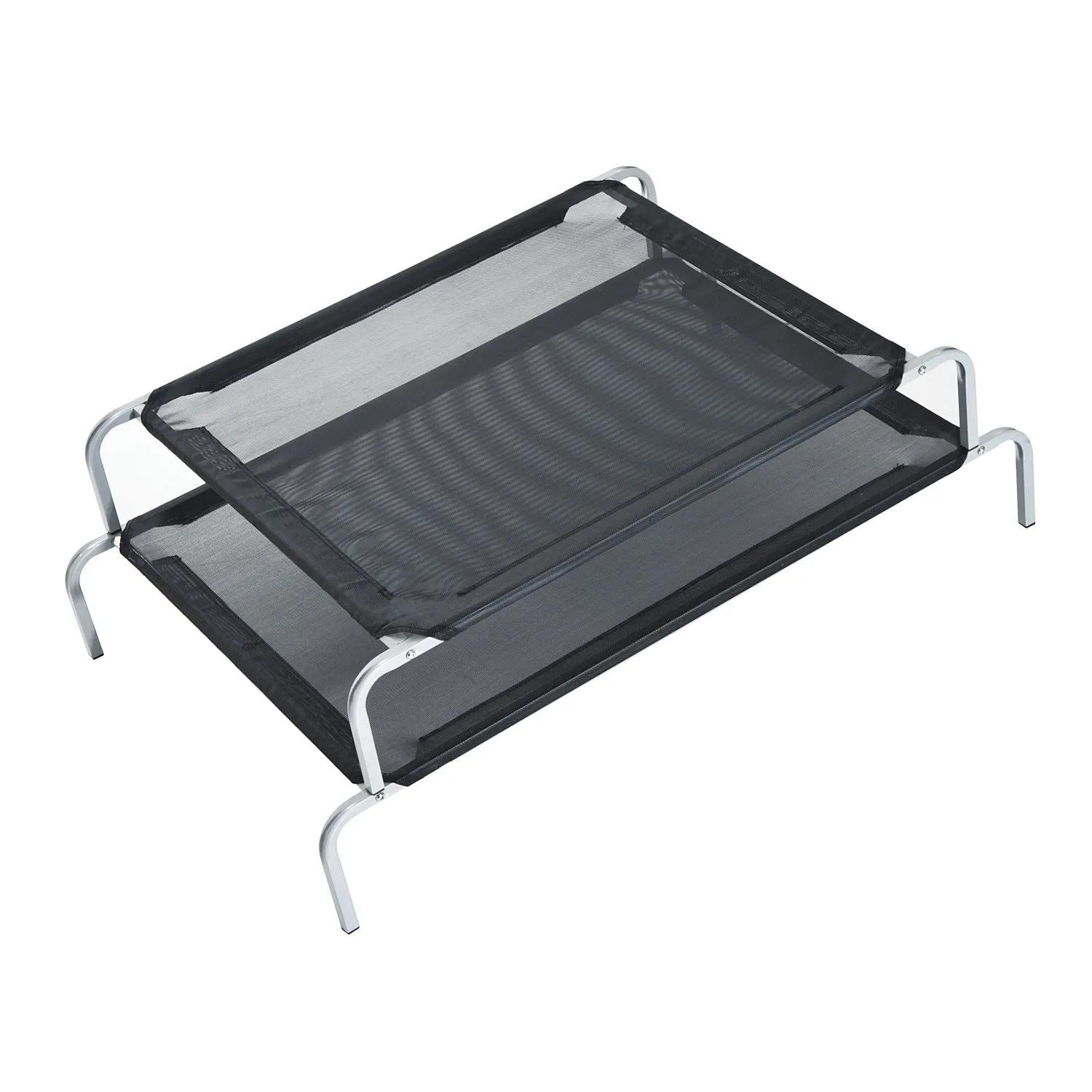 Medium Dogs Portable Elevated Fabric Bed for Camping Outdoors Black