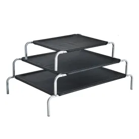Medium Dogs Portable Elevated Fabric Bed for Camping Outdoors Black