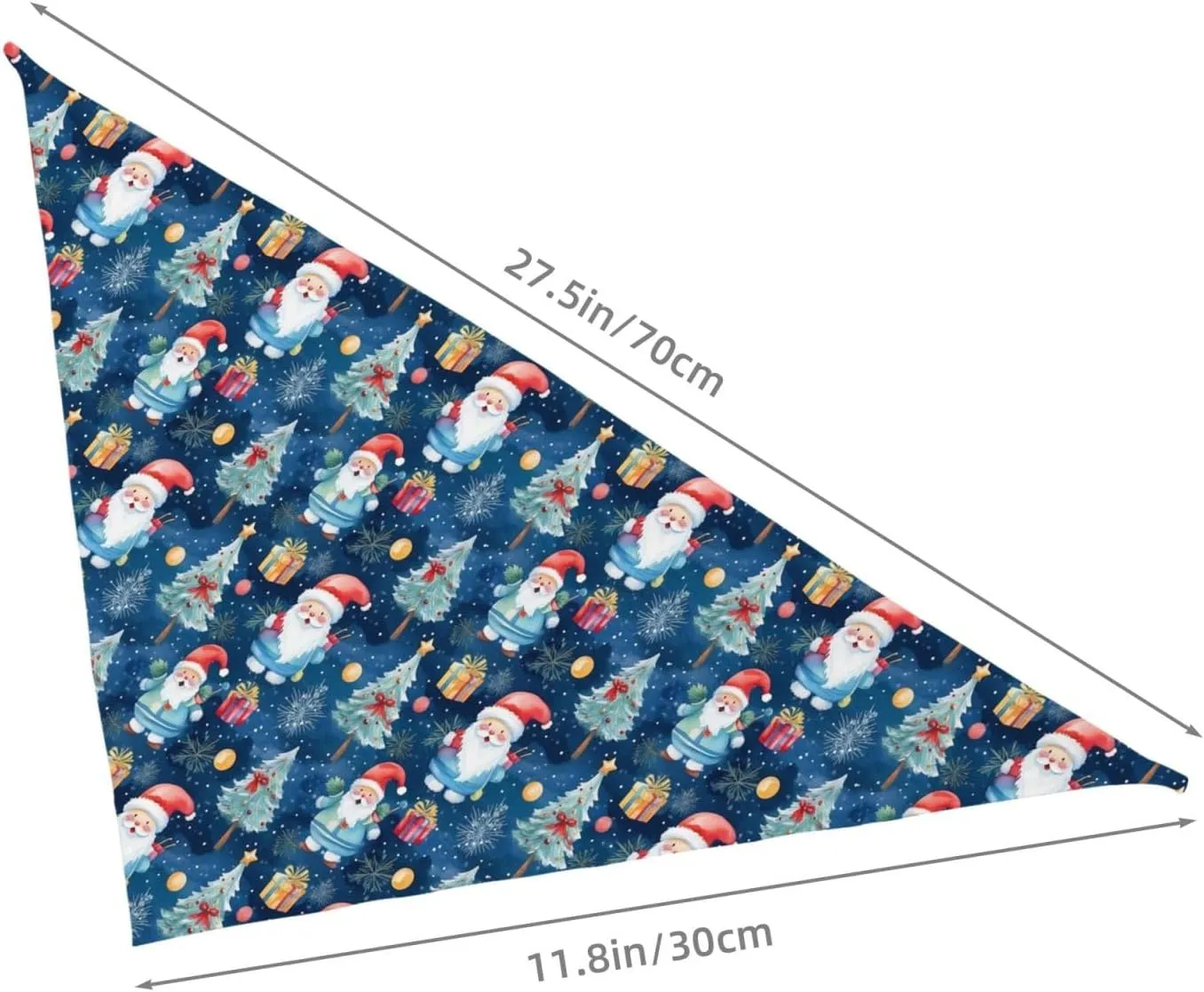 Merry Christmas Santa Claus Tree Gift Blue Dog Bandana Scarf Triangle Bibs Pet Accessories Cat Kerchief